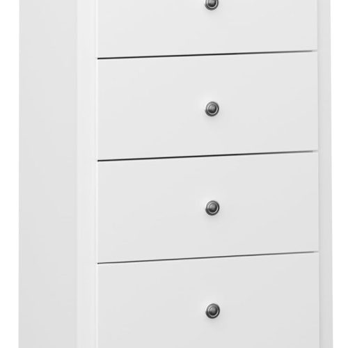 Sonoma 6 Drawer Dresser for Bedroom, Tall Chest of Drawers, Bedroom Furniture, Clothes Storage and Organizer, 19" D x 23.25" W x 52.75" H, White