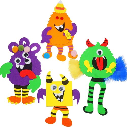 Halloween Crafts for Kids (12 Pack) Silly Monsters Foam Magnet Fall Crafts Bulk, Halloween Party Activities for Kids Ages 3-5, 4-8