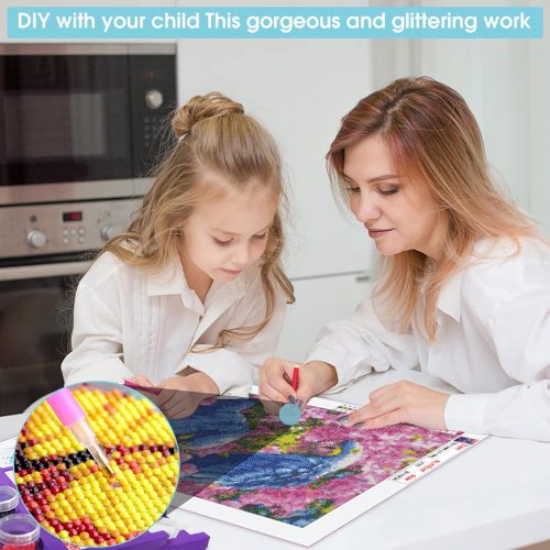 5D Diamond Art Kits for Adults Flowers Outside The Window, Full Drill Diamond Art House Pictures Paint with Diamonds, DIY Cross Stitch Jewel Art Rhinestone Craft for Home Wall Decor 12x16 Inch