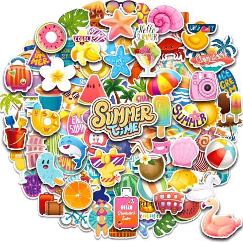1 Summer Stickers for Kids, 150 PCS Waterproof Beach Stickers for Water Bottles Happy Summer Vinyl Stickers for Laptop, Hawaiian Summer Vacation Stickers for Teen Adult