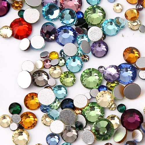 1 Rhinestones flat back gems round DIY decorative Nail Face and apparel accessories ss3-20 mix size(1440pcs mixed color)
