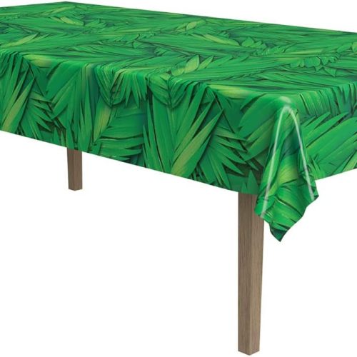 Palm Leaf Tablecover, 54" x 108" " Plastic Table Cloth, Hawaiian Party Decorations, Tropical Table Cloth, Jungle Tablecloth, Hawaiian Table Cloth, Luau Party Decorations