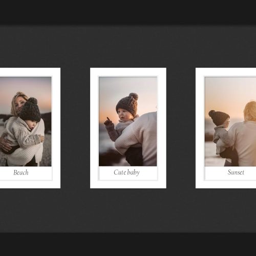 5.6x10 Polaroid collage frame for Polaroid 2x3 Mini Instant Prints Photo with 3 Openings, Mini Picture Frames Wall Display with Polished Plexiglas Balck