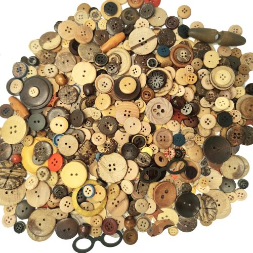 Mixed Vintage Wood Buttons for Crafts,Assorted Shapes Bulk DIY Sewing Wooden Button,artfone Painting Decorative Handmade,2 Holes and 4 Holes(400-500PCS)