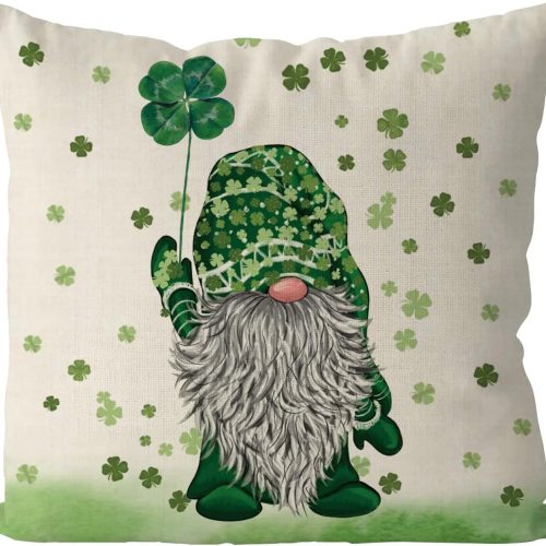 St Patricks Day Pillow Covers 18x18 Inch Gnome Shamrocks Welcome Green Home Sofa Decor Pillowcase Happy St. Patrick's Day Throw Pillows Living Room Bedroom Decorations Cushion Cases