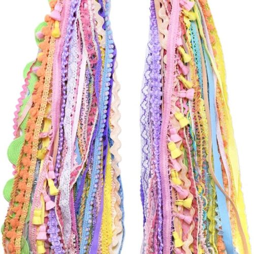 Ribbons for Crafts - 30 Yd Pack Pastel Ribbon for Hair Ribbons for Girls Spring Ribbon Craft Fabric Trim Assorted Cute Decorative Bulk Sewing Trim Wrapping Bow Making Supplies Variety Scraps Bundle