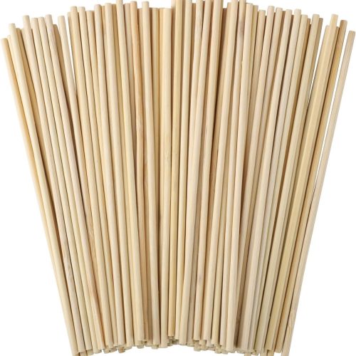 150 Pcs Wooden Dowel Rods - 1/8 x 12 Inch Wooden Sticks for Crafts Unfinished Natural Bamboo Sticks for Flower Bouquet and DIYers