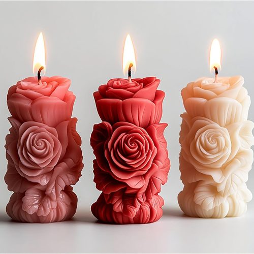 Succulent Flower Silicone Wave Spiral Candle Mold - Silicone Resin Casting Molds for Candle & Resin & Soap Craft Supplies
