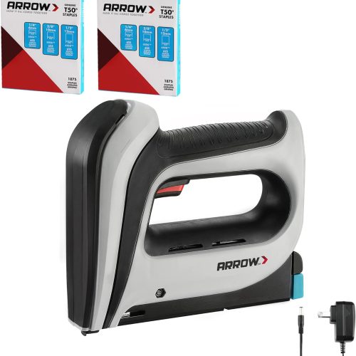 Cordless Staple Gun Kit, Electric Stapler with 3750 Pieces T50 1/4", 3/8", 1/2" Staples, for Upholstery Professional and DIY Projects, T50DCD