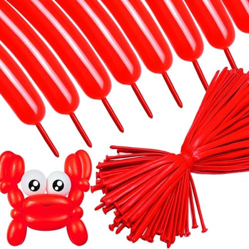 260 Long Balloons 100 Pack Red Twisting Animal Balloons Thickening Latex Modeling Long Magic Balloons for Animal Model Weddings Birthdays Festival Party Decorations