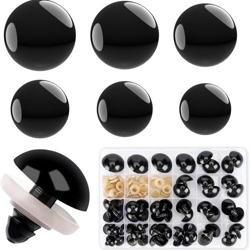 16~30 mm Large Black Safety Eyes for Amigurumi Crochet Crafts Dolls Making Stuffed Animals and Teddy Bear
