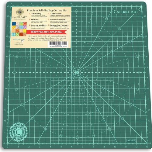 Rotating Self Healing Cutting Mat 14x14 (13" Grid), Perfect for Quilting & Art Projects