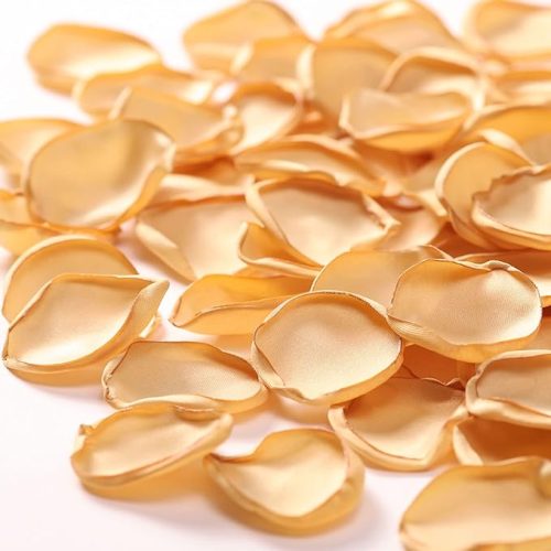 200pcs Silk Flower Petals for Wedding, Rose Petals for Decoration, Fake Flower Petals for Bridal Showers, Flower Girl Petals for Anniversaries and Parties (Champagne)