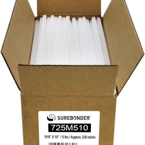 725M510 Mini Size 10" Clear Hot Glue Sticks - 5 lb Box