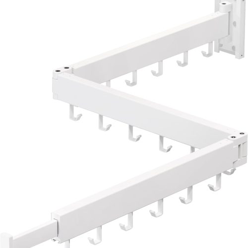 1 Clothes Drying Rack,Laundry Space Saver Wall Mounted,Retractable,Collapsible(Tri-Fold), White Color Rack Clothing