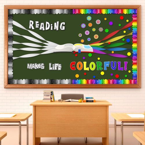 1 77 Pcs Back to School Reading Bulletin Board Decorations Library Read Bulletin Board Set Cut Outs Open Book 3D Paper Cutouts for Teacher Classroom Library Decor Supplies