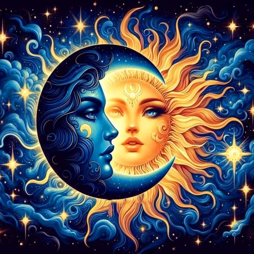 1 Sun and Moon Diamond Art Painting Kits for Adults-Round Full Drill Diamond Painting Kits for Beginners-DIY 5D Diamond Gem Art Kits for Adults for Gift Home Wall 12x12in