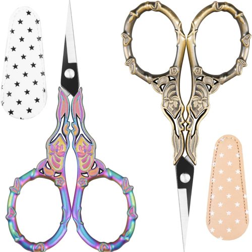 1 Small Craft Scissors with Cover, Comfortable Handles With Beautiful Butterfly Decos and Sharp Tips, Tools for Crochet, Embroidery,Sewing