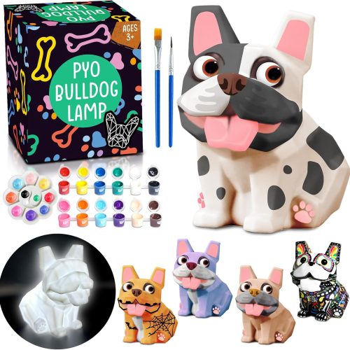 1 Paint Your Own Dog French Bulldog Lamp Kit - Arts and Crafts Supplies Painting Kits for Kids Teens, DIY Night Light Dog Toy for Toddler Girl Boy 3 4 5 6 7 8 9 10 11 12 Christmas Birthday Gifts