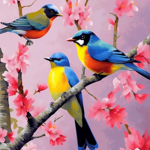 1 Paint by Numbers DIY Acrylic Painting Kit for Kids & Adults Beginner – 16" Wx20 L Colorful Bird Pattern