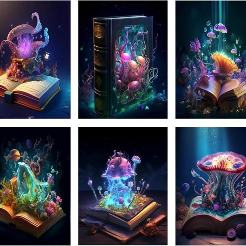 1 6PCS Diamond Art Kits for Adults Round Diamond Painting Dot Gem Art Painting Kit for Adults Beginners Women Suitable for Home Wall Art Decor 11.8x15.7 Inches
