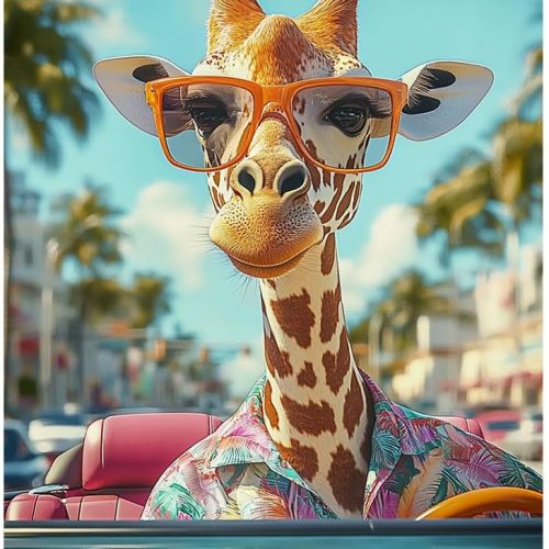 Diamond Painting Kits for Adults, Giraffe Diamond Art Kits for Beginner, 5D DIY Round Full Drill Diamond Dots Paintings Diamond Painting for Home Wall Decoration Gift, 12x16inch
