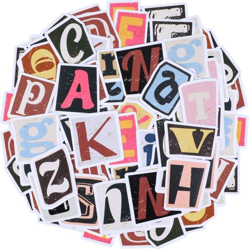156Pcs Retro Alphabet Stickers, Vintage Scrapbook Decals Multicolor Letter Sticker for Scrapbooking DIY Crafts Artistic Journaling