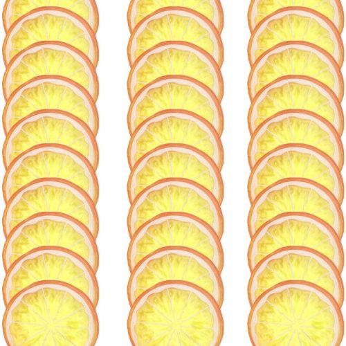 4 30 PCS Artificial Lemon Slices - Simulation Lemon Slices Plastic Fake Fruit Artificial Lifelike Small Fruit Model for Home Kitchen Table Party Decor Photography Prop Wedding Decoration (Orange)
