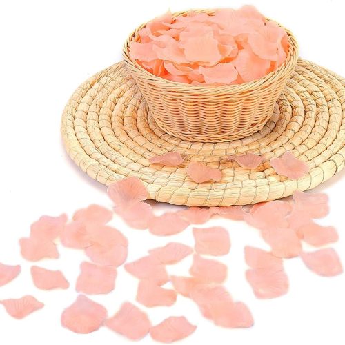 4 2000 PCS Silk Rose Petals Artificial Flower Petals Wedding Party Flower Decoration for Romantic Night Valentine Day (Champagne, 2000 pcs)