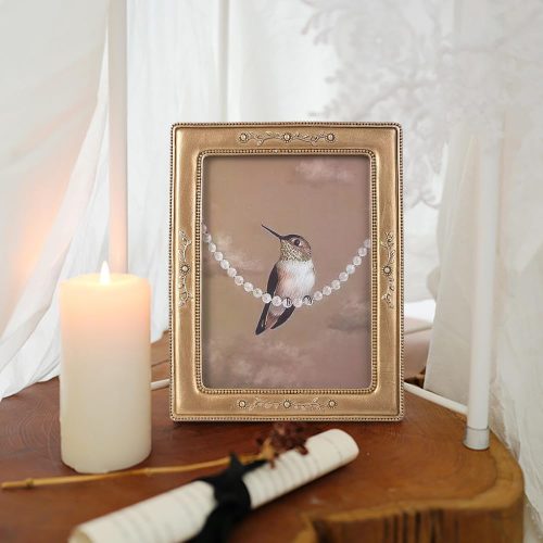 Vintage Picture Frame 5x7 Antique Picture Frame Tabletop and Wall Mount Photo Frame Victorian Home Decor, Wall Arts, Bronze