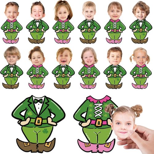 St. Patrick's Day Cutouts for Photos 50 PCS DIY Leprechaun Bulletin Board Decorations March Shamrock Green Irish Classroom Party Wall Decor