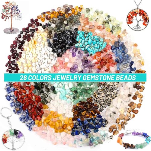 4 Jewelry Making Kits for Adults Women with 28 Colors Crystal Beads, 1660Pcs Crystal Bead Ring Maker Kit with Jewelry Making Supplies