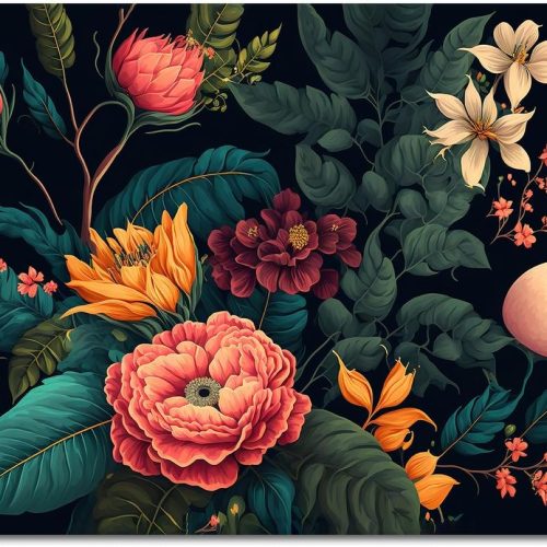 4 Colorful Flowers Adults' Paint-by-Number Kit - Beautiful Botanical Art on Canvas - Drawing Paintwork with Paintbrushes - Floral Paint by Numbers Art Crafts, 16"x20"