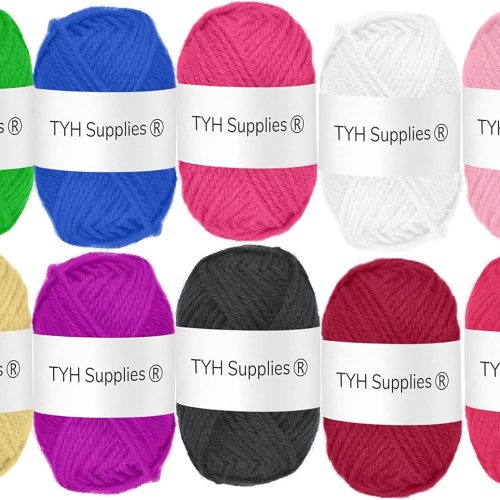 Assorted Yarn Set - 10-Pack, 100% Acrylic, Medium Weight, Soft Hand, 10 Colors, 44 Yards Each, Knitting & Crochet Supplies