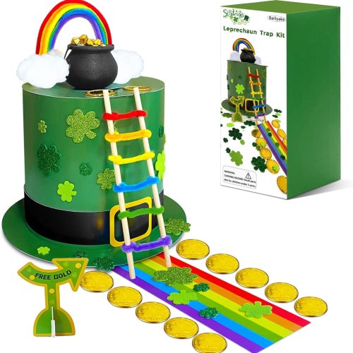 St. Patrick's Day DIY Leprechaun Trap Kit St Patricks Day Party Decorations DIY to Catch a Leprechaun Trap Craft Set for Classroom Home Rainbow Irish Shamrock Party Supplies