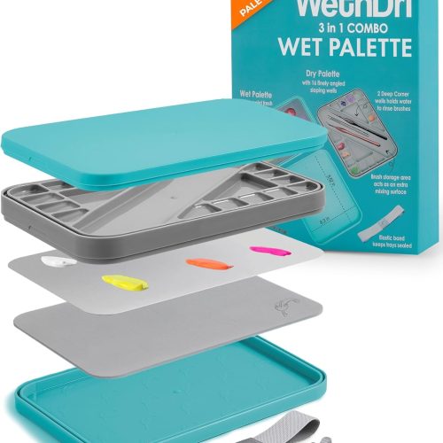 Wet Pallet for Miniature Painting. Stay Wet Palette for Acrylic Paints, 100 Sheets, 2 Sponge Starter Kit