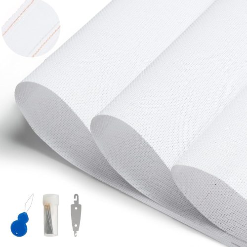 Cross Stitch Fabric, Large Size Cross 14 Count Aida Cloth, Embroidery Fabric for DIY Handicrafts, Handmade, Craft Embroidery (14CT, 59 X 39 Inch)