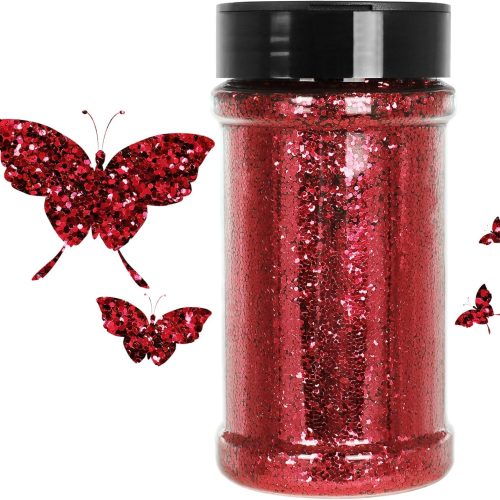 Red Glitter, 7.05 Oz (200g), Chunky Glitter for Resin Crafts Nails Tumblers Slime Cosmetic and Festival Decoration - Red Chunky Glitter Bulk