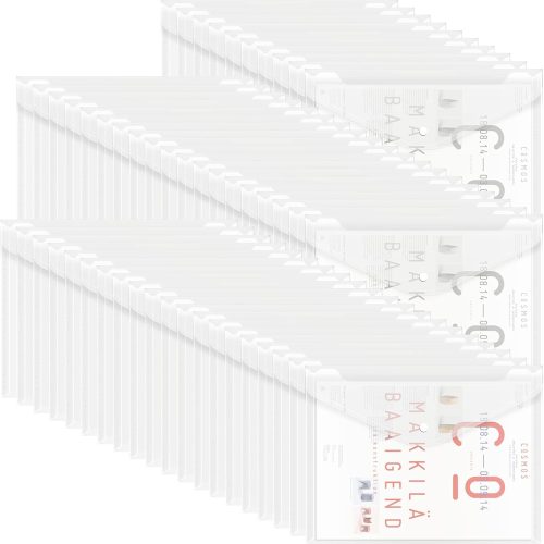 50pcs Plastic Envelopes with Button Snap Closure, Clear Poly Folders for Documents, Waterproof Plastic File Folder, Letter Size, A4 Size, for School and Office Supplies
