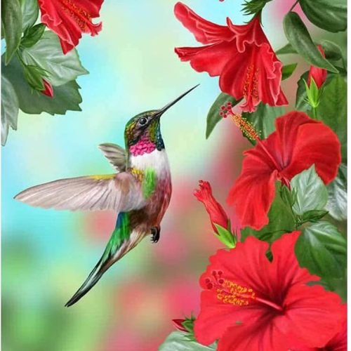 5D Diamond Craft Painting Kits Bird,Flowers Diamond Art for Adults,Hummingbird Diamond Arts Crafts for Wall Decor Gift Relaxation (30x40cm/11.8X15.7inch)