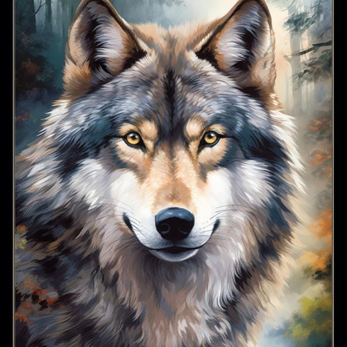 DIY Diamond Art Painting Kits for Adults Wolf, 5D Animal Diamonds Painting Full Round Drill(12x16in)