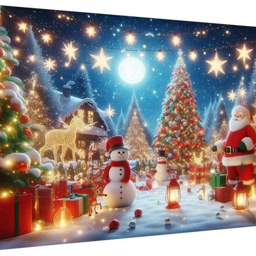 4 Christmas Large Diamond Art Kits for Adults,DIY Santa Claus and Christmas Tree Diamond Painting Kits for Beginners,Full Drill Gem Crystal Painting Art Craft for Home Decor Gifts 16x28 Inch.