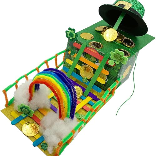 4 Leprechaun Trap Kit for Kids - 2 Sets DIY St Patrick's Day Leprechaun Trap Supplies to Make A Trap to Catch A Leprechaun, St Patricks Day Toys Gifts for Kids Classroom Activity