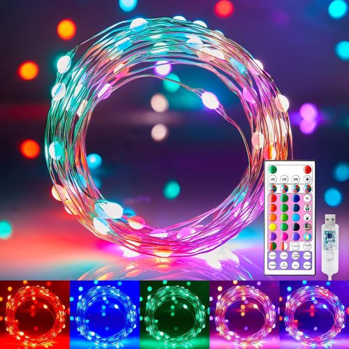 Fairy Lights Color Changing - 33FT 100 LED String Light with Remote, 16 Single Colors & 6 Holiday Colors,12 Modes, USB Fairy Lights for Bedroom, Easter Light for Indoor Classroom Christmas