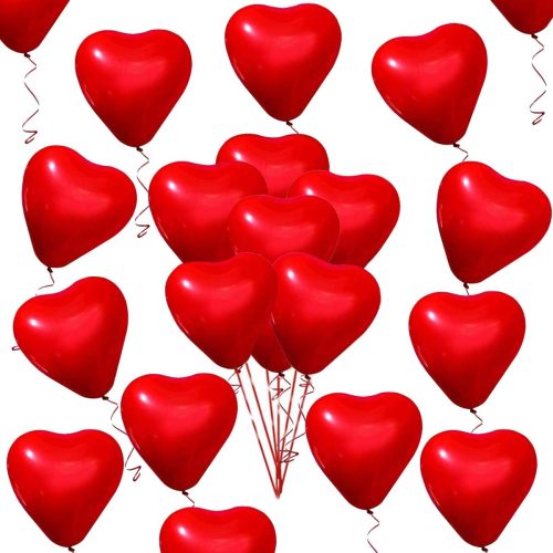1 50 Pieces Love Heart Balloons 10-inch Red Latex Heart Balloons for Valentines Day Wedding Anniversary Engagement Birthday Garden Company Celebration Graduation Prom Party Decoration Romantic Decor