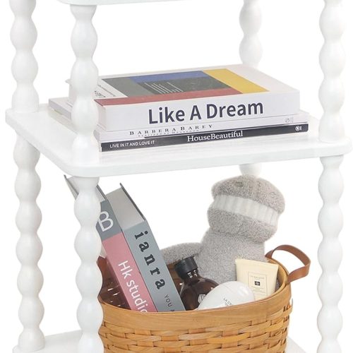 End Table, Small Side Table with 3 Tier Open Shelf, Modern NightStand Bedside Table for Living Room, Bedroom, Office and Small Spaces (White)