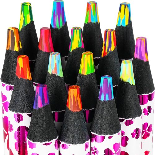 Easter Basket Stuffers Essentials for Teens, 16 Rainbow Colored Pencils Art Supplies, Jumbo Multi Colored Pencils for Sketching Drawing, Tween Girls Trendy Stuff Birthday Party Favor Kids Adults