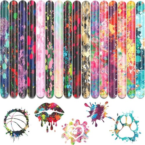 Splash Heat Transfer Vinyl - 16 Sheets 10x12 Inch HTV Ink Watercolor Iron On Vinyl for T-Shirts Hats Clothes,for Cricut & Silhouette Cameo