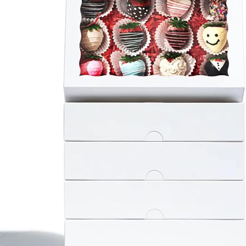 50 Pack 9 ½" x 6" x 2" Cookies Macaron Boxes for 12, Bakery Cakesicle Chocolate Covered Strawberries Boxes with Window Ore Cocoa Bombs Pastry Chocolate Boxes