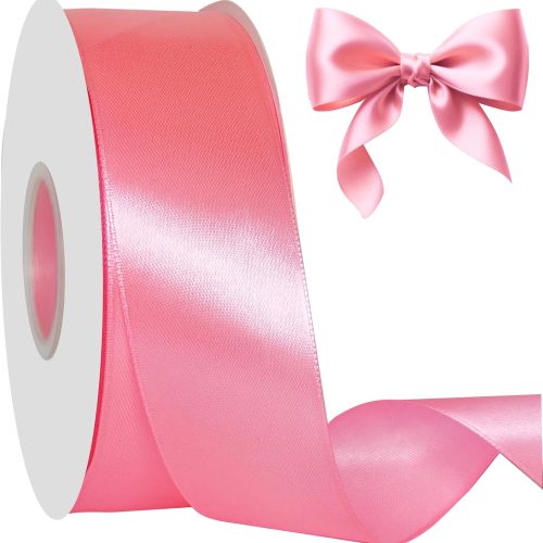Pink Christmas Satin Ribbon – 60 Yards x 1-1/2 Inch Soft, Non-Fading Ribbon for Gift Wrapping, Christmas Tree Decor, Bows, Holiday Crafts, DIY Projects, Flower Arrangements & Hair Accessories